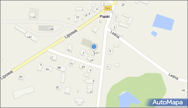 Piaski, Wesoła, 2, mapa Piaski