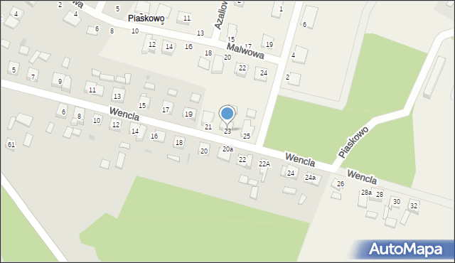 Piaskowo, Wencla Kazimierza, ks. kan., 23, mapa Piaskowo