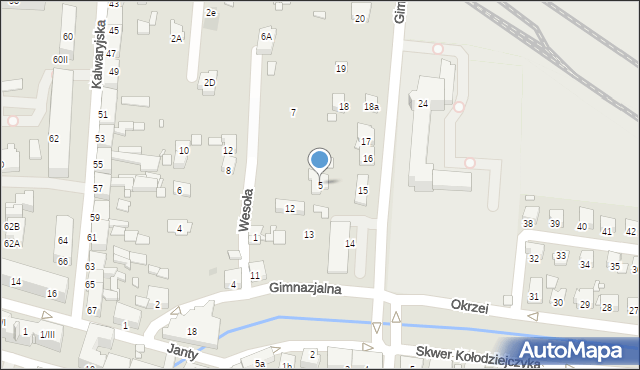 Piekary Śląskie, Wesoła, 5, mapa Piekary Śląskie