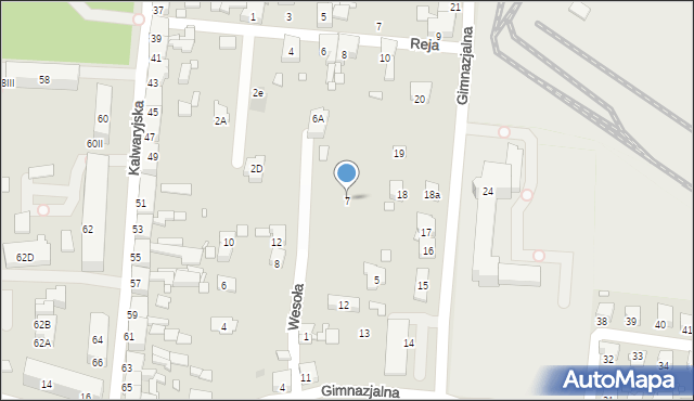 Piekary Śląskie, Wesoła, 7, mapa Piekary Śląskie