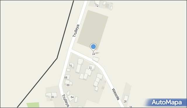 Pietraszyn, Wesoła, 14, mapa Pietraszyn