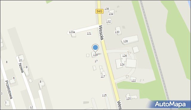 Pietrzykowice, Wesoła, 119, mapa Pietrzykowice