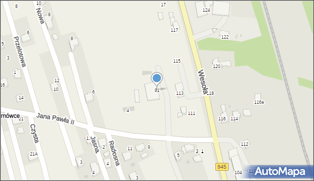 Pietrzykowice, Wesoła, 91, mapa Pietrzykowice