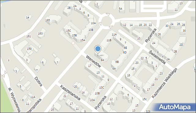 Piła, Wenedów, 8B, mapa Piły