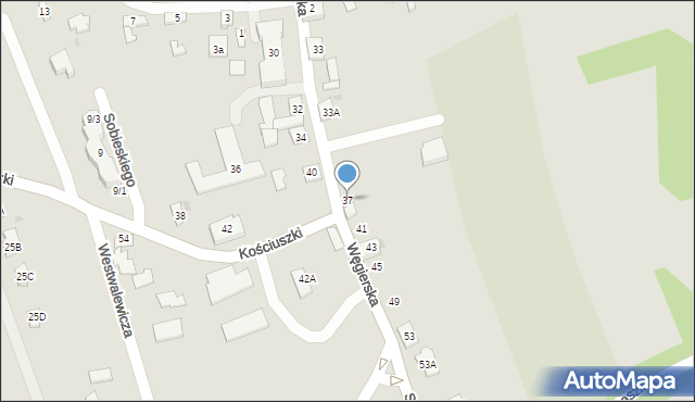 Pilzno, Węgierska, 37, mapa Pilzno