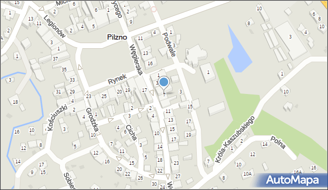 Pilzno, Węgierska, 7, mapa Pilzno