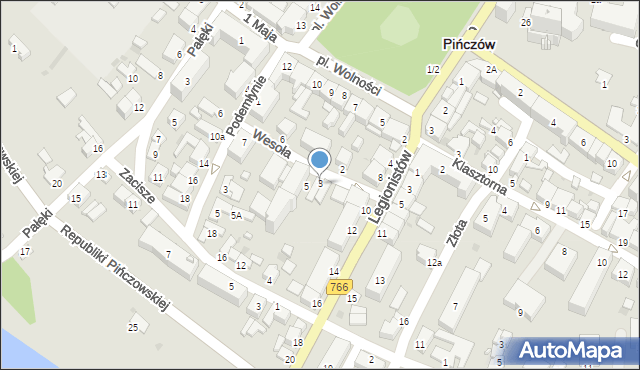 Pińczów, Wesoła, 3, mapa Pińczów