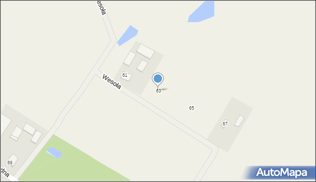 Płusy, Wesoła, 63, mapa Płusy