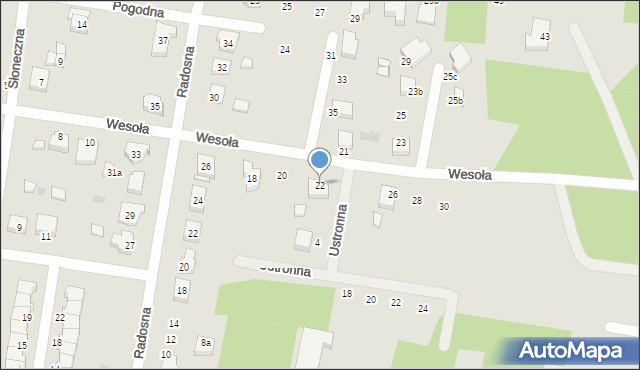 Poddębice, Wesoła, 22, mapa Poddębice