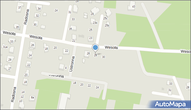 Poddębice, Wesoła, 28, mapa Poddębice