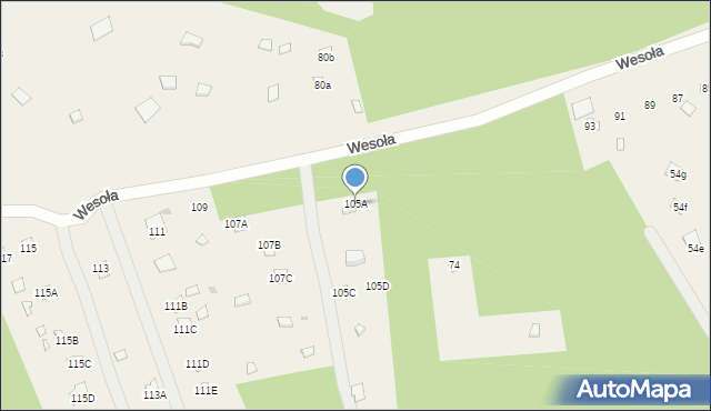 Poddębie, Wesoła, 105A, mapa Poddębie