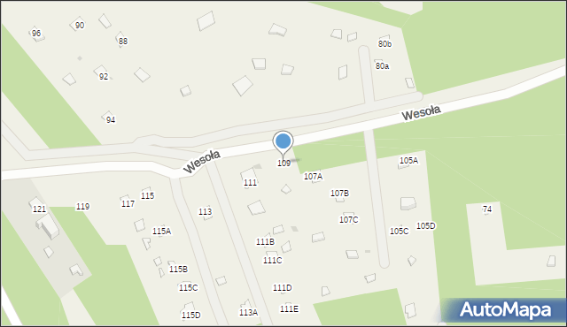 Poddębie, Wesoła, 109, mapa Poddębie