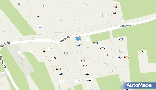 Poddębie, Wesoła, 111, mapa Poddębie