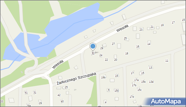 Poddębie, Wesoła, 31, mapa Poddębie