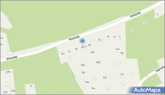 Poddębie, Wesoła, 87, mapa Poddębie