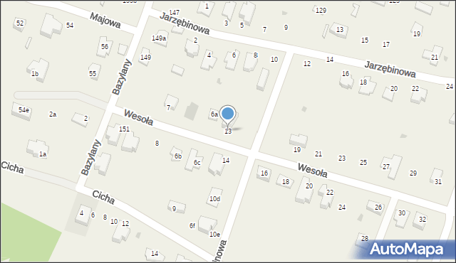 Pokrówka, Wesoła, 13, mapa Pokrówka