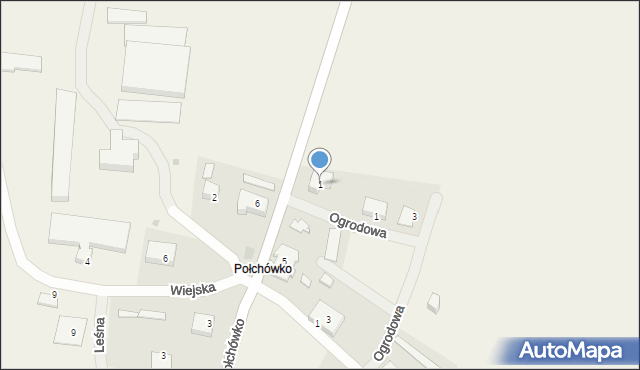 Połchówko, Wejherowska, 1, mapa Połchówko