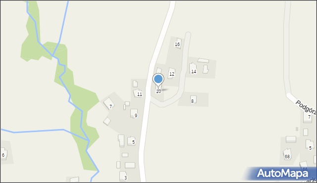 Poraż, Wesoła, 10, mapa Poraż