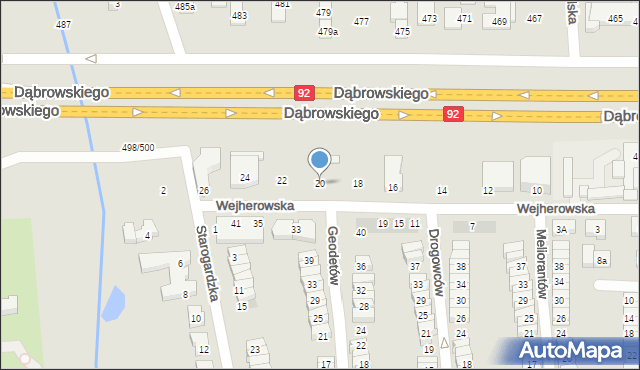 Poznań, Wejherowska, 20, mapa Poznania