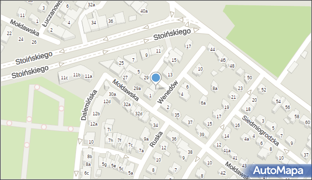 Poznań, Wenedów, 1a, mapa Poznania