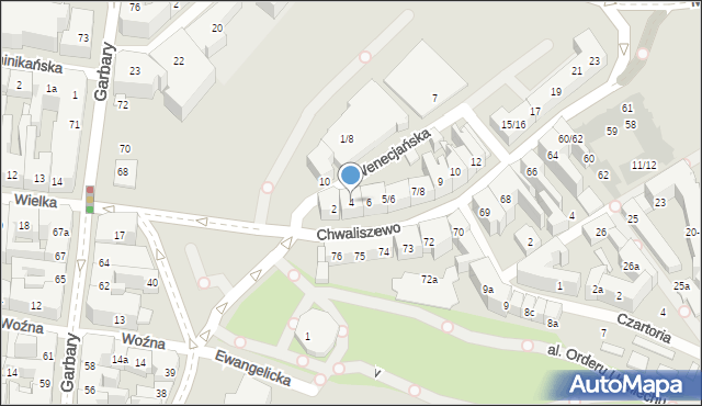 Poznań, Wenecjańska, 4, mapa Poznania