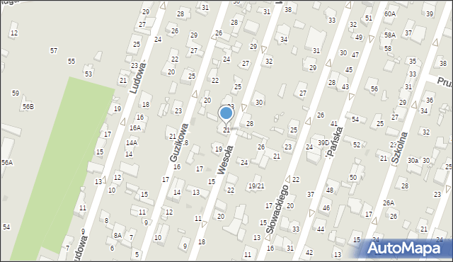 Pruszków, Wesoła, 21, mapa Pruszków
