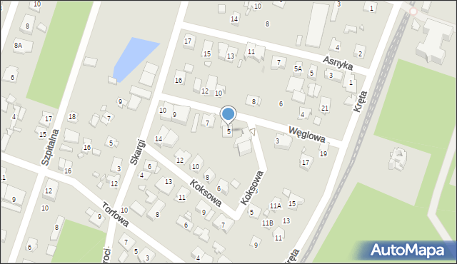 Pruszków, Węglowa, 5, mapa Pruszków