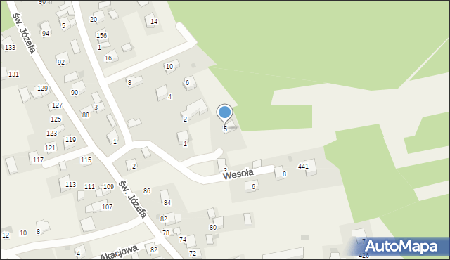 Przeginia Duchowna, Wesoła, 5, mapa Przeginia Duchowna