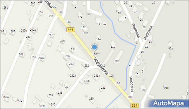 Przemyśl, Węgierska, 116, mapa Przemyśla