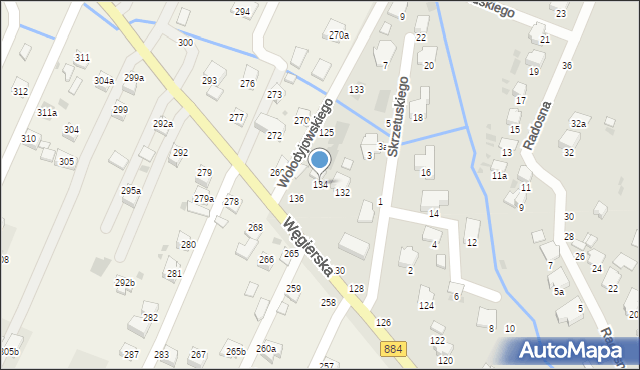 Przemyśl, Węgierska, 134, mapa Przemyśla