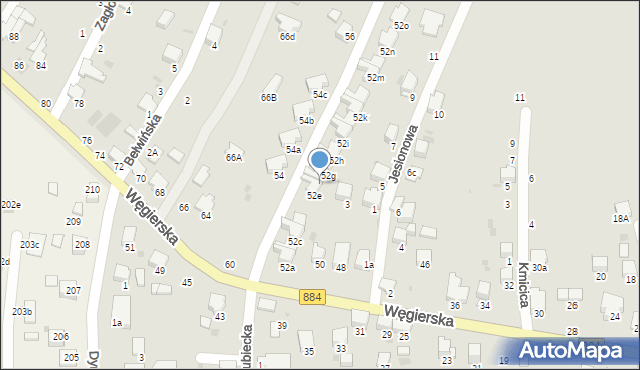 Przemyśl, Węgierska, 52f, mapa Przemyśla