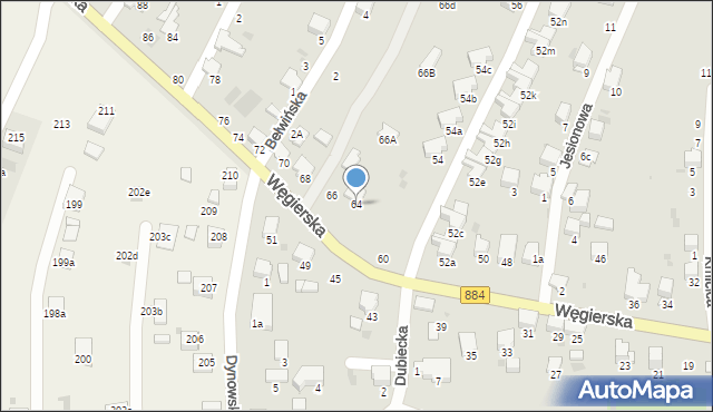 Przemyśl, Węgierska, 64, mapa Przemyśla