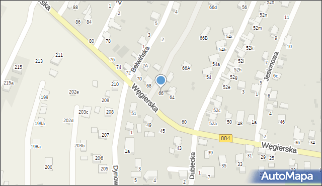 Przemyśl, Węgierska, 66, mapa Przemyśla