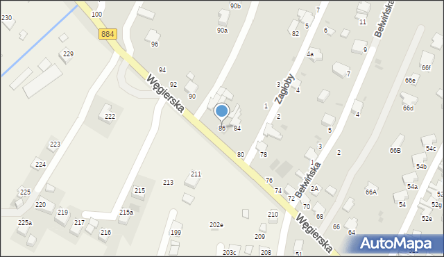 Przemyśl, Węgierska, 86, mapa Przemyśla