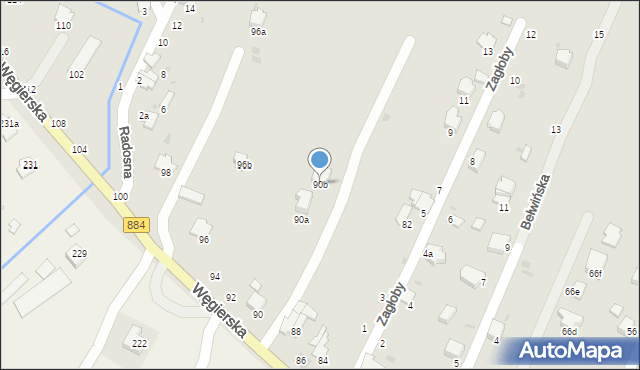 Przemyśl, Węgierska, 90b, mapa Przemyśla