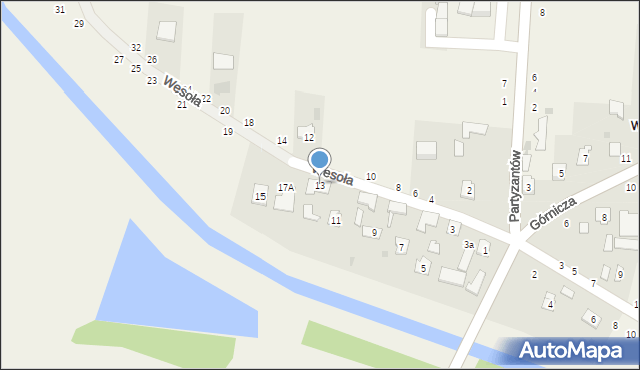 Puchaczów, Wesoła, 13, mapa Puchaczów