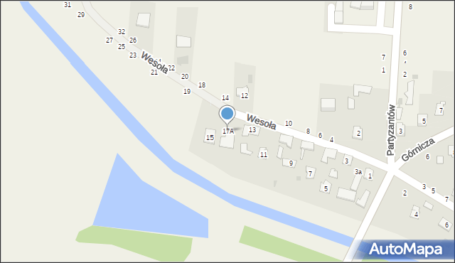 Puchaczów, Wesoła, 17A, mapa Puchaczów