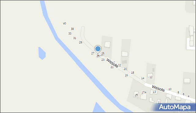 Puchaczów, Wesoła, 25, mapa Puchaczów