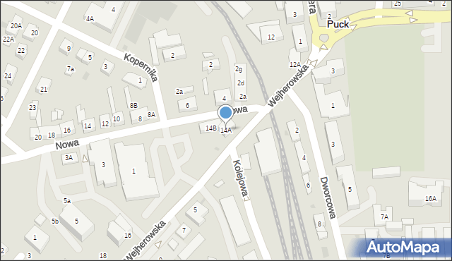 Puck, Wejherowska, 14A, mapa Puck