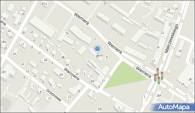 Radom, Wernera Stanisława, 3/5, mapa Radomia