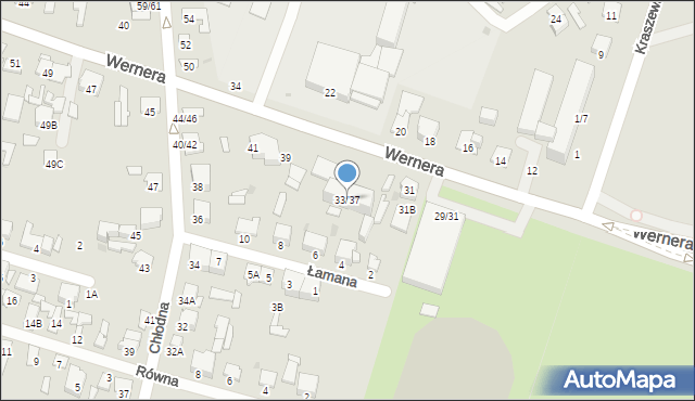 Radom, Wernera Stanisława, 33/37, mapa Radomia