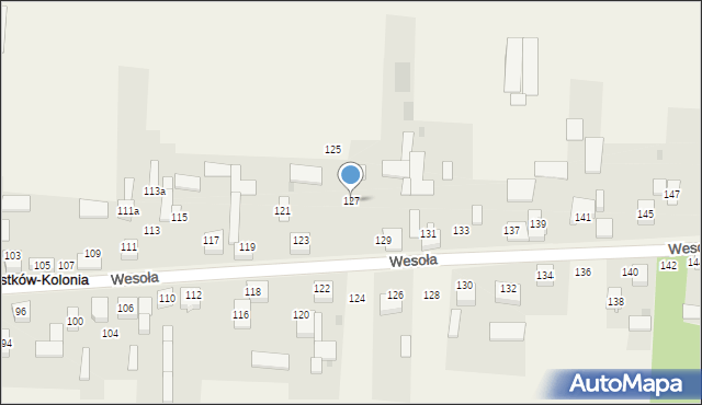 Radostków-Kolonia, Wesoła, 127, mapa Radostków-Kolonia
