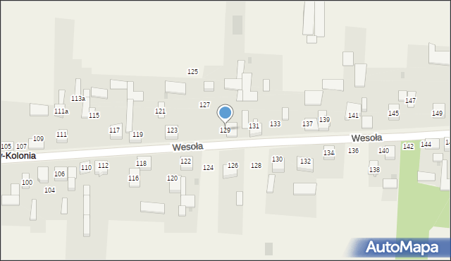 Radostków-Kolonia, Wesoła, 129, mapa Radostków-Kolonia