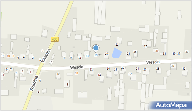 Radostków-Kolonia, Wesoła, 15, mapa Radostków-Kolonia