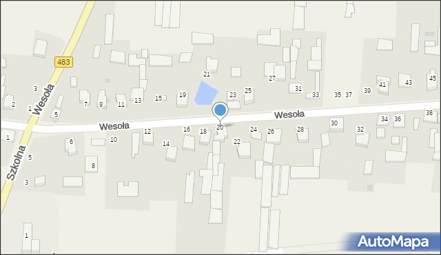 Radostków-Kolonia, Wesoła, 20, mapa Radostków-Kolonia