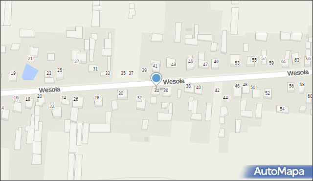 Radostków-Kolonia, Wesoła, 34, mapa Radostków-Kolonia