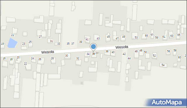 Radostków-Kolonia, Wesoła, 36, mapa Radostków-Kolonia