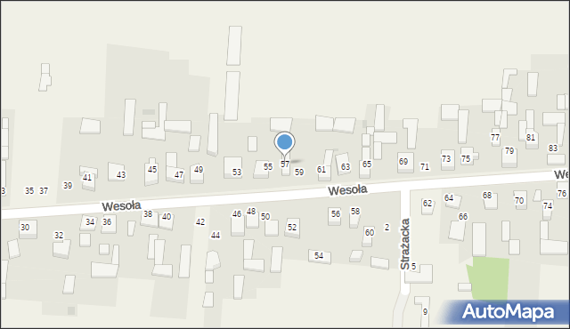 Radostków-Kolonia, Wesoła, 57, mapa Radostków-Kolonia