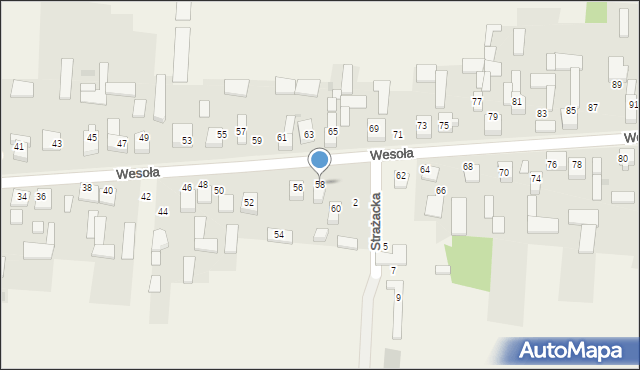 Radostków-Kolonia, Wesoła, 58, mapa Radostków-Kolonia
