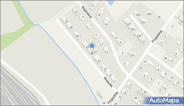 Radwanice, Wesoła, 18, mapa Radwanice